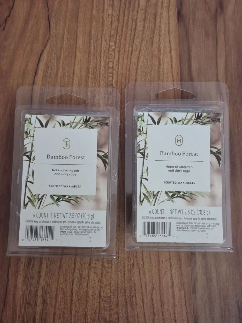 2 Threshold Bamboo Fresh Scented Wax Cube Melts Notes Of Sage & White Tea S32